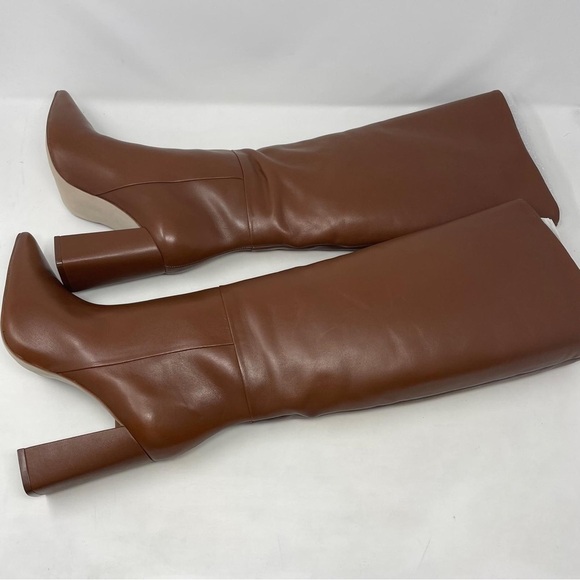 Steve Madden Handles Leather Knee High Heeled Boots in Cognac Brown - NWT - Picture 10 of 14